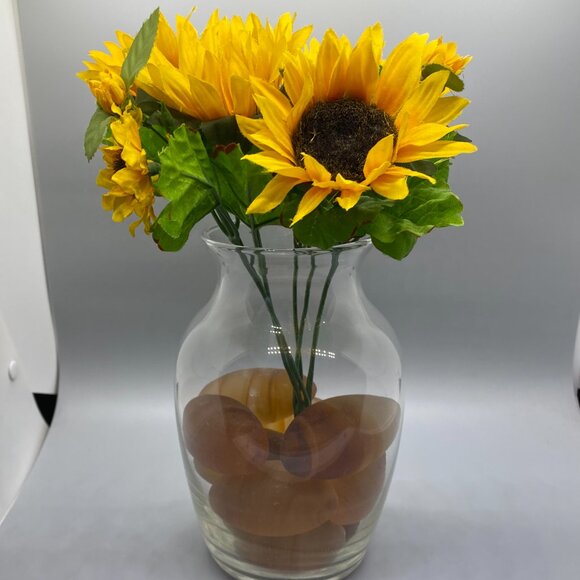 Decorative Frosted Dark Amber Swirl Art Glass Eggs 3.5"-4" Set of 6 - Picture 6 of 6